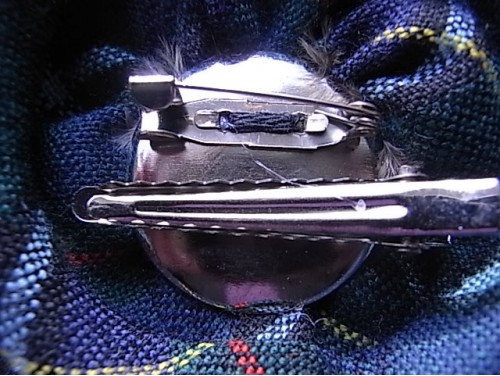  Feathers and  Tartan Vintage Brooch Corsage